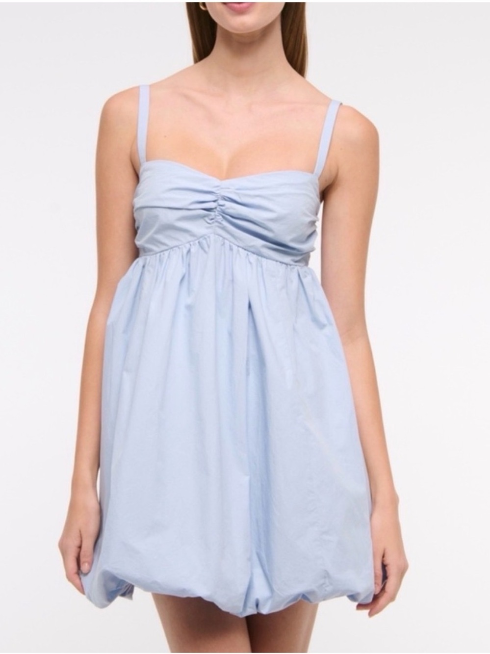 Abercrombie & Fitch Light Blue Ruched Bust Mini Dress
